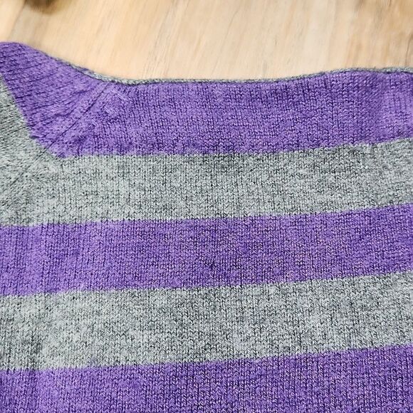 💚TNA Purple & Gray Stripe Long Sleeve Wool Blend Sweater w/Pockets Small - Picture 12 of 12